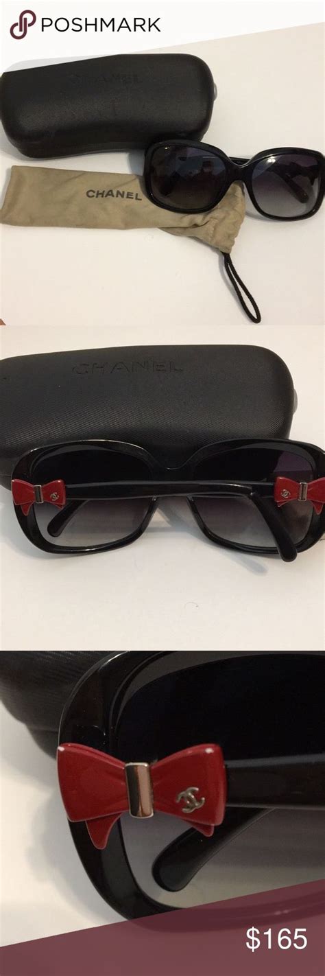 chanel 5171 red bow sunglasses